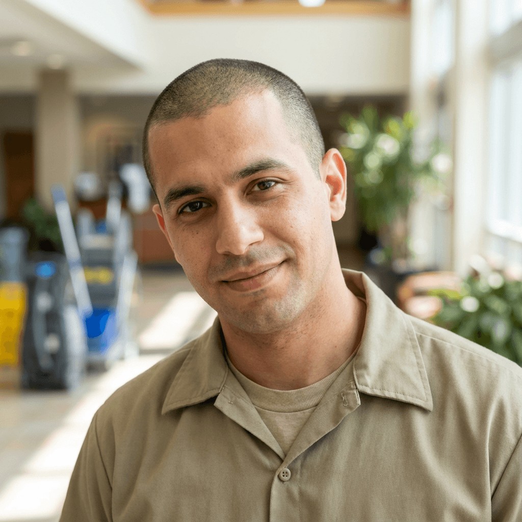 Restaurant manager standing in dining area