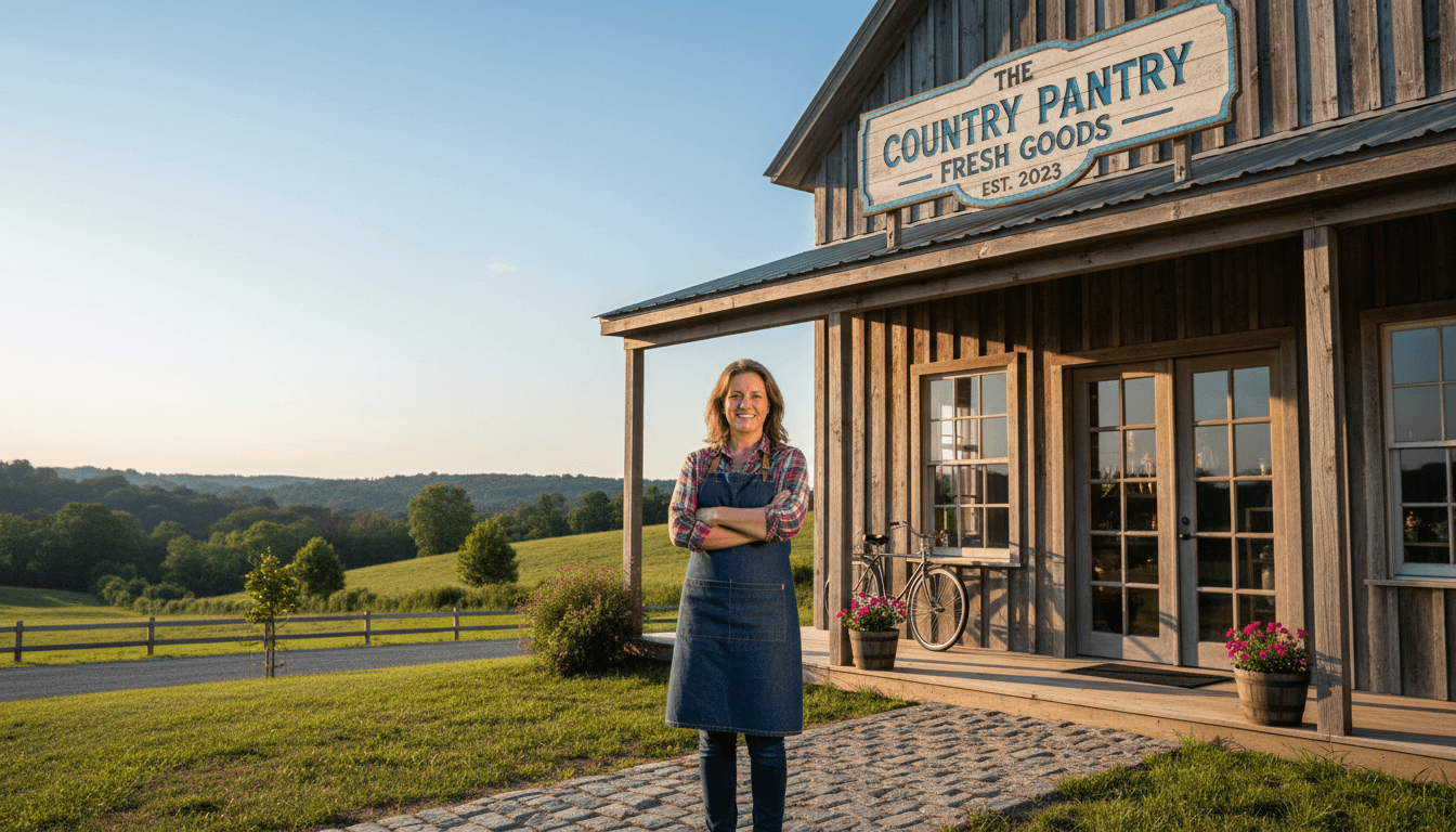 Small business owner standing in front of their rural Utah storefront